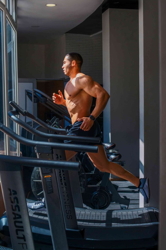 workout routine on treadmill